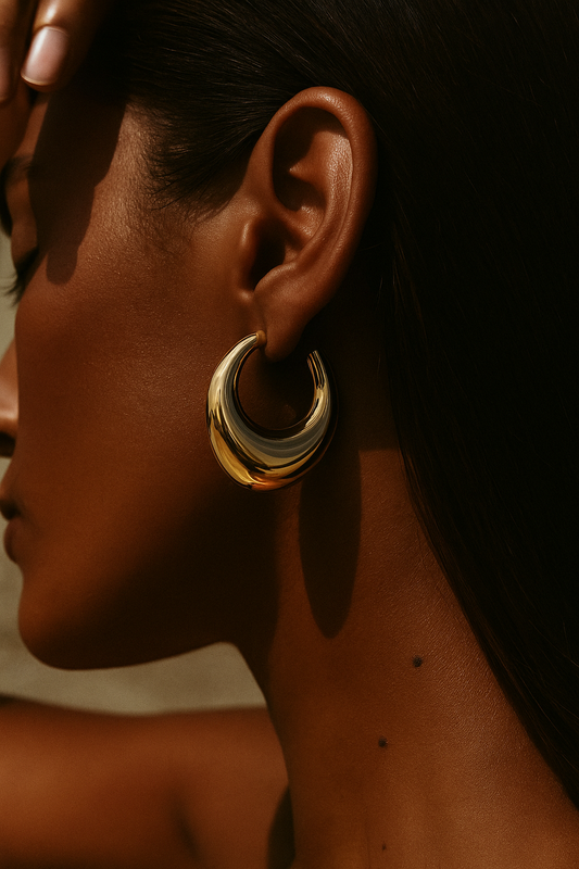 Chunky golden earrings
